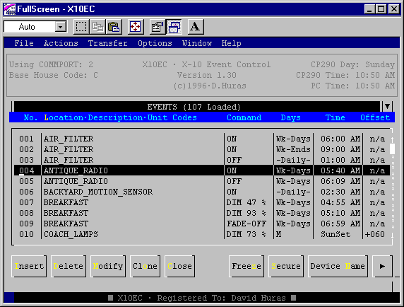 X10EC Screen Image
